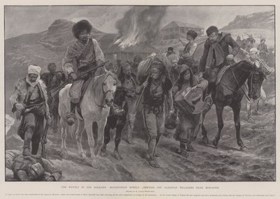 De Opstand op de Balkan, Macedonische Rebellen ontvoeren Albanese Dorpelingen nabij Monastir door Richard Caton Woodville junior